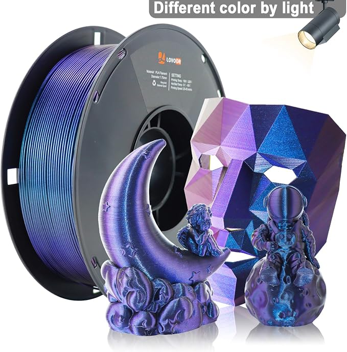 LOVOON 3D PLA Filament 1.75mm, Burnt Titanium 3D Printer Filament Sparkle - Image 5