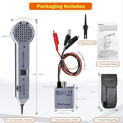 Lunarlipes Tone Generator Kit, Wire Tracer Circuit Tester, Tone Tracing Probe - Image 2