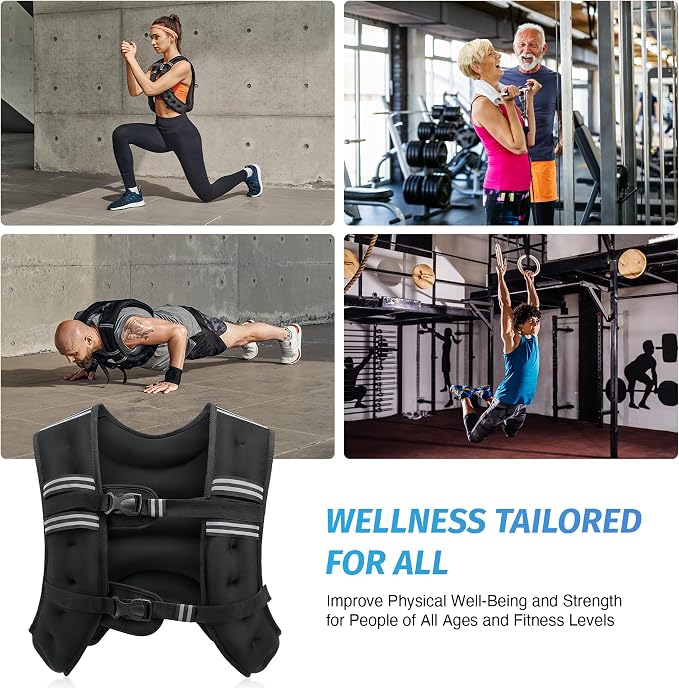 ZELUS Weighted Vest, 6lb/8lb/12lb/16lb/20lb/25lb/30lb Weight Vest - Image 7