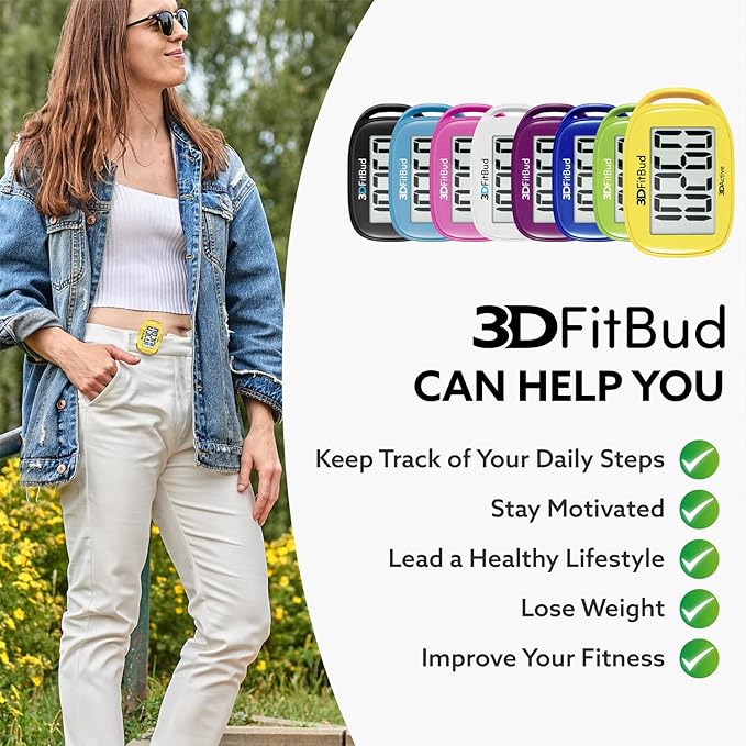 3DActive 3DFitBud Simple Step Counter Walking 3D Pedometer - Image 4