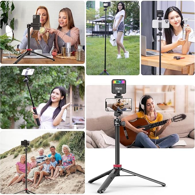 ULANZI MT-44 Extendable Phone Tripod, 360° Ball Head Camera Tripod - Image 2
