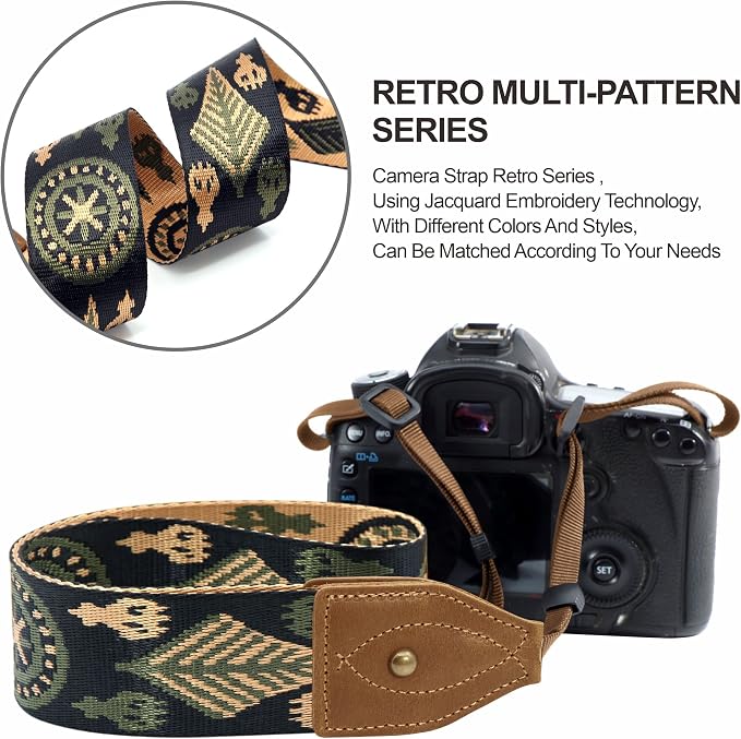 Padwa Lifestyle 2" Wide Classic Crazy Horse Art Cowhide Head Cotton Camera - Image 5
