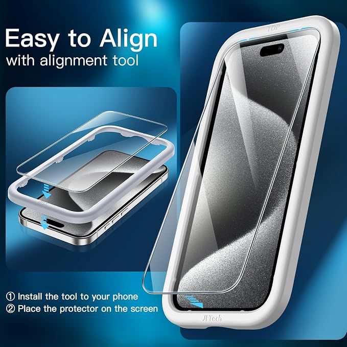 JETech Screen Protector for iPhone 15 Pro 6.1-Inch - Image 5