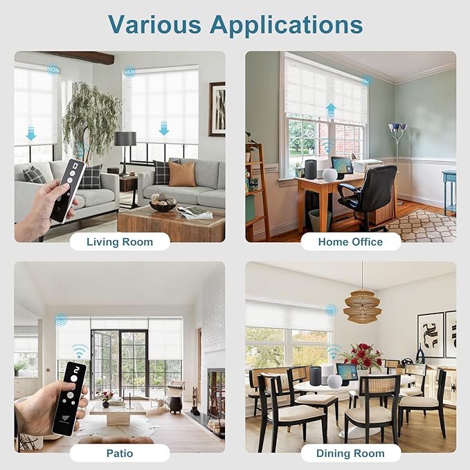 SmartWings Motorized Light Filtering Shades, Work - Image 3