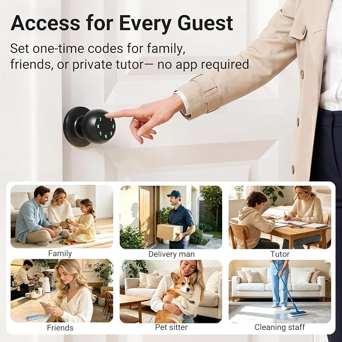 Smart Keypad Door Knob, Keyless Entry Door Lock - Image 7