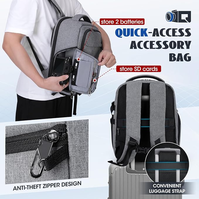 Camera Backpack Camera Bag for Photographers DSLR SLR Mirrorless Camera Cases - Image 6