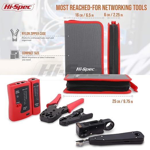 Hi-Spec 9pc Network Cable Tester Tool Kit Set - Image 4