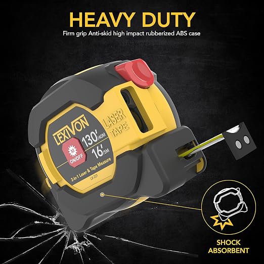 LEXIVON 2 in 1 Digital Laser Tape Measure | 130ft/40m Laser Distance Meter - Image 4