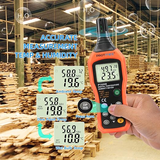Protmex PT6508 Temperature Humidity Meter, Digital Thermometer Hygrometer - Image 7