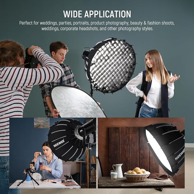 NEEWER Parabolic Softbox Kit, 23.6" Bowens Mount Soft Box - Image 8