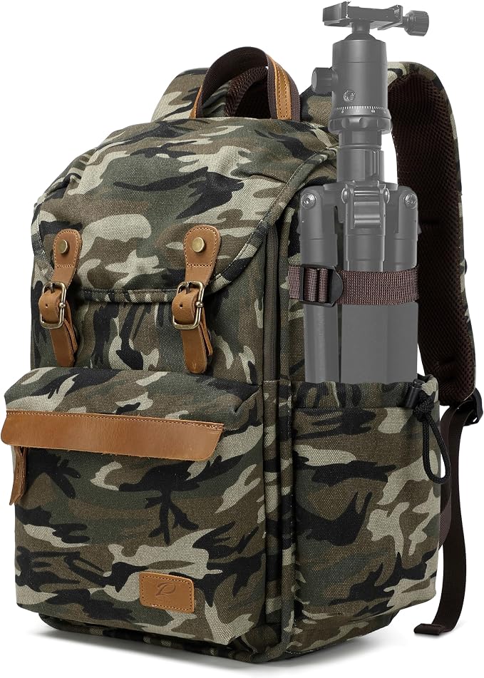 Padwa Lifestyle Camouflage Canvas Camera Backpack - Image 9