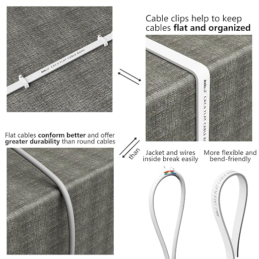 Jadaol Cat 6 Ethernet Cable 5ft 10-Pack, 10Gbps Support Cat8 Cat7 Network - Image 5
