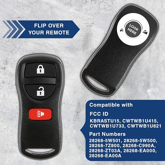 2X KeylessOption Key Fob for 2002 2003 2004 2005 2006 2007 2008 2009 2010 2011 - Image 5