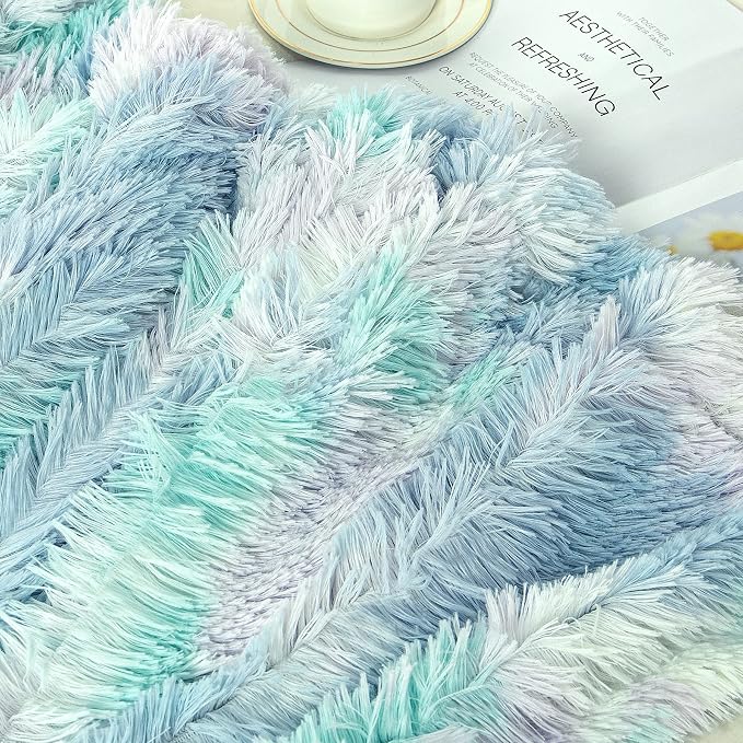 Tuddrom Decorative Extra Soft Faux Fur Throw Blanket, Solid Reversible Fuzzy - Image 8