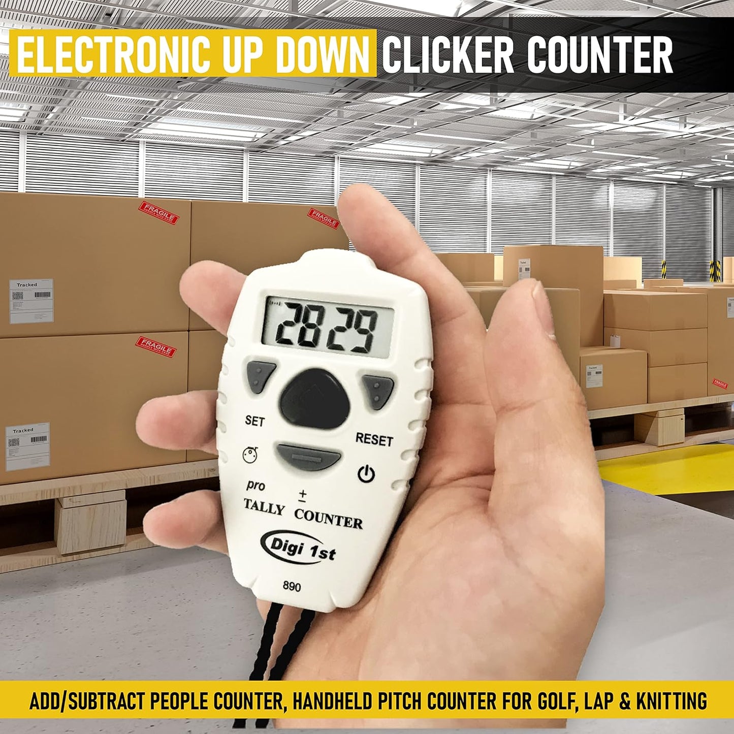 TC-890 Digital Tally Counter, Electronic Up Down Clicker Counter, Add/Subtract People Counter, Handheld Pitch Counter for Golf, Lap & Knitting (2-Pack)