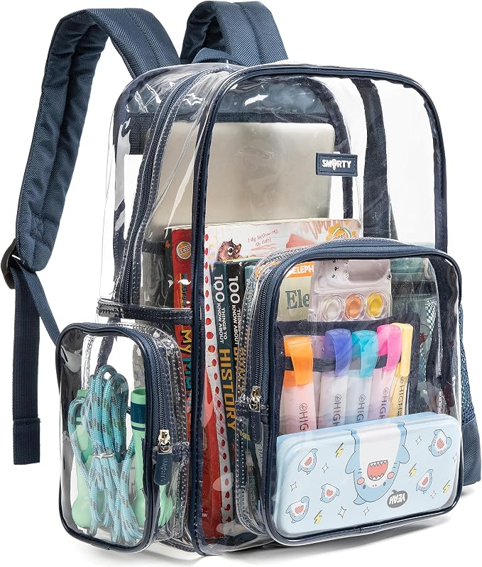 J.CARP Clear Bag Heavy Duty Backpack Durable Transparent See Through Bag by JCARP