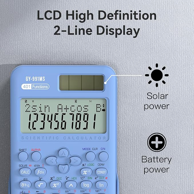 Scientific Calculator School Supplies, ROATEE 991MS 401 Functions 2-Line - Image 4