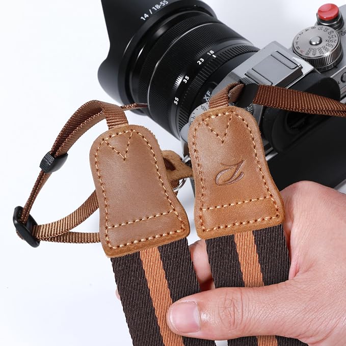 Padwa Lifestyle Brown Yellow Striped Camera Strap - Image 4