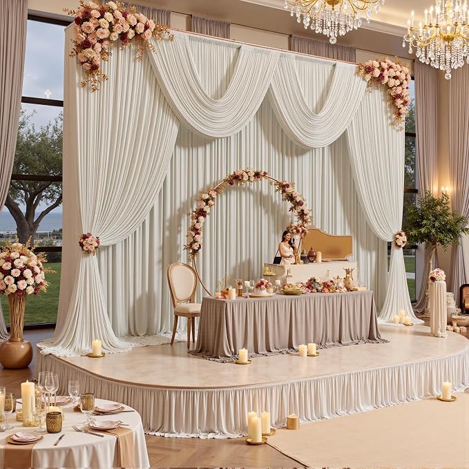20ft x 15ft Beige Backdrop Curtains - Image 5