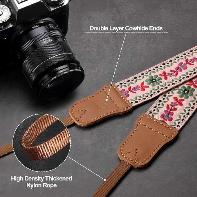 Padwa Lifestyle Embroidered Floral Camera Strap - Image 5
