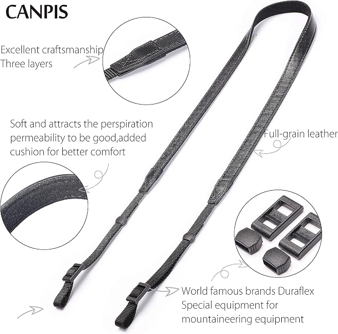 CP008 Leather Camera Shoulder Neck Strap compatible - Image 4