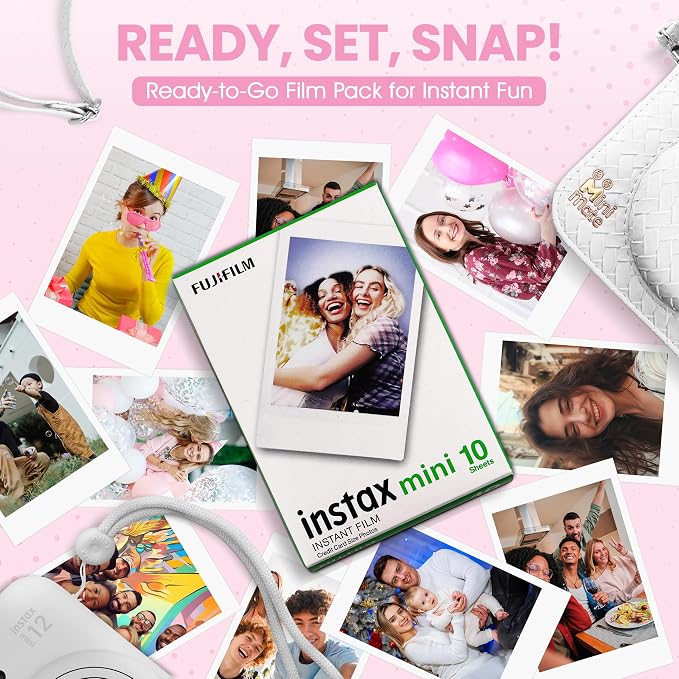 Fujifilm Instax Mini 12 Instant Camera Clay White + Minimate Custom Designed - Image 5