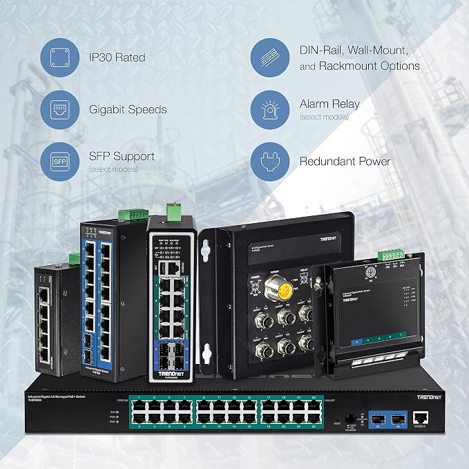 TRENDnet 10-Port Hardened Industrial Gigabit DIN-Rail Switch, 20Gbps Switching - Image 7