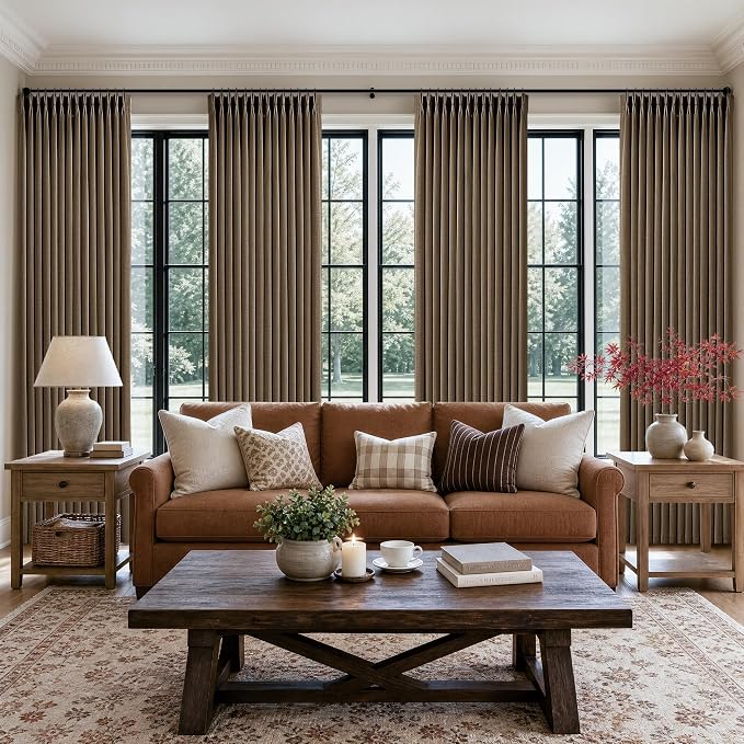 120 Inch Extra Long Dark Brown Curtains by Twodrapes
