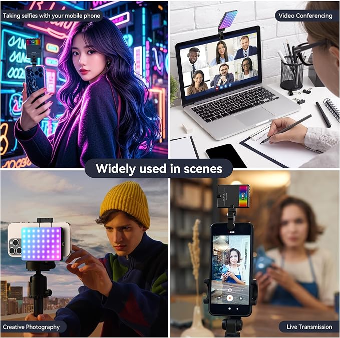 ENEGON RGB Selfie Light, 360° Full Color RGB Video Light - Image 5