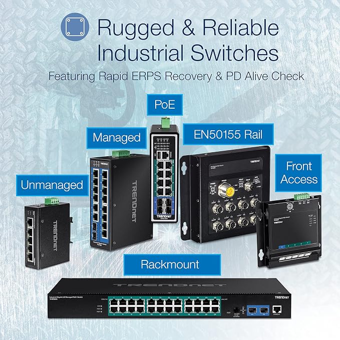 TRENDnet 5-Port Industrial Fast Ethernet DIN-Rail Switch, 5 x Fast Ethernet - Image 7