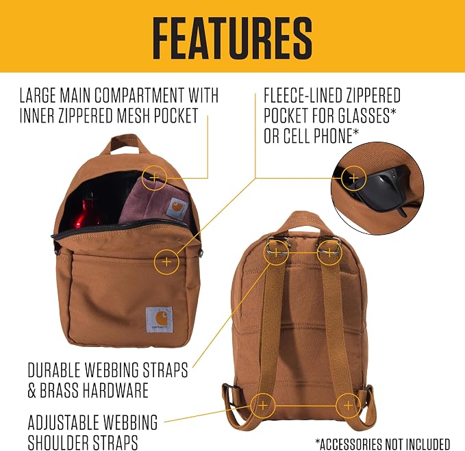 Carhartt Classic Mini Backpack, Water-Resistant Backpack - Image 2