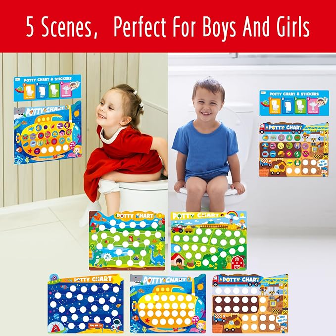Potty Training Sticker Chart for Kids, 15 Incentive Potty Charts & 630 Stickers - Image 6