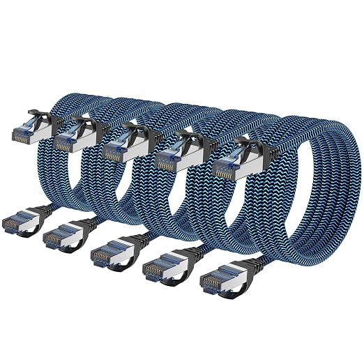 Cat8 Ethernet Cable 12 ft 5 Pack, High Speed 40Gbps 2000MHz, Compatible by CABNEER