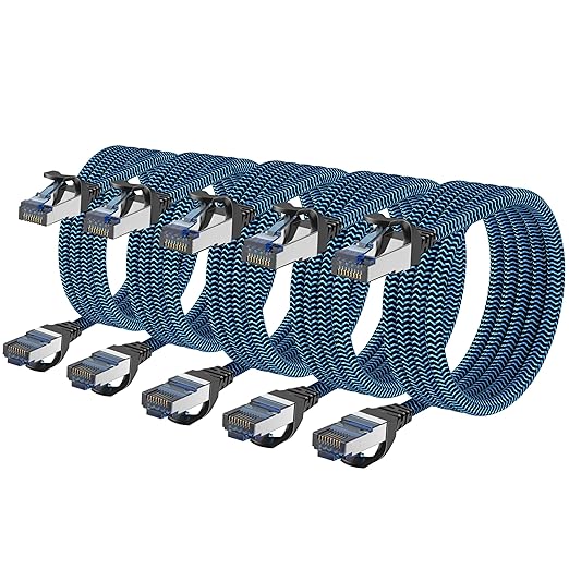 Cat8 Ethernet Cable 6 ft 5 Pack, High Speed 40Gbps 2000MHz, Compatible by CABNEER