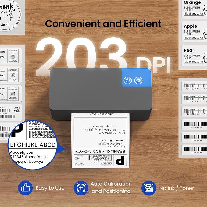 Bluetooth Thermal Shipping Label Printer, 4x6 Portable Thermal Label Printer - Image 4