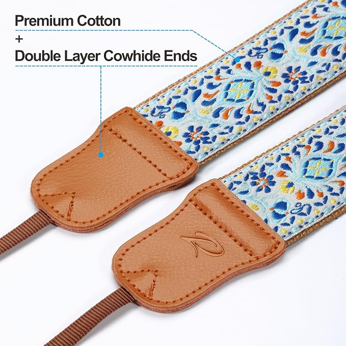 Padwa Lifestyle Blue Vintage Embroidered Camera Strap - Image 2