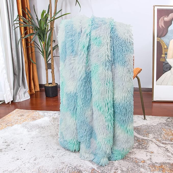 Tuddrom Decorative Extra Soft Faux Fur Throw Blanket, Solid Reversible Fuzzy - Image 5