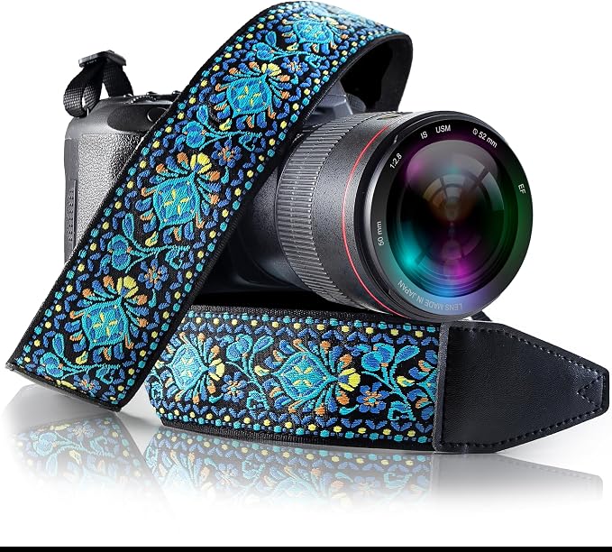 Art Tribute Camera Strap, Vintage Embroidered Neck Shoulder & Crossbody Camera by ArtTribute