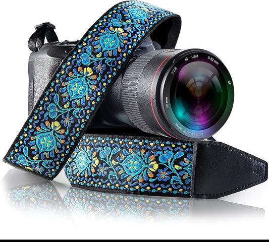 Art Tribute Camera Strap, Vintage Embroidered Neck Shoulder & Crossbody Camera by ArtTribute