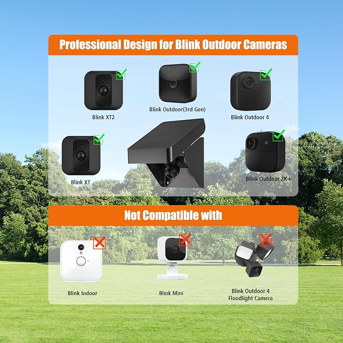 Solar Panel for Blink Outdoor 2K+/4/ XT3 and XT2/XT Camera, Solar Panel Charger - Image 2