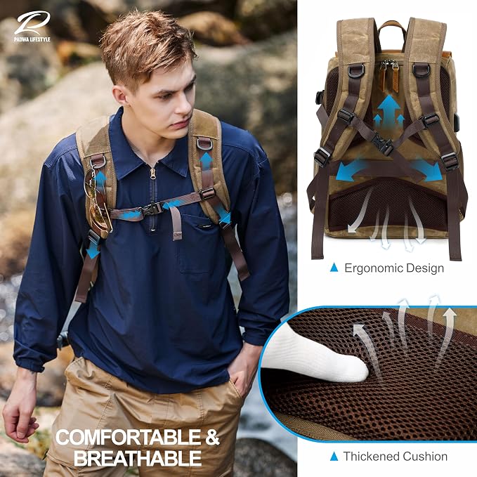 Padwa Lifestyle Khaki Camera Backpack - Image 4