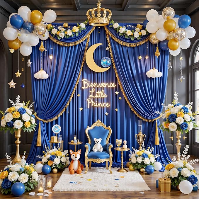 20ft x 12ft Wrinkle Free Royal Blue Backdrop Curtains - Image 4