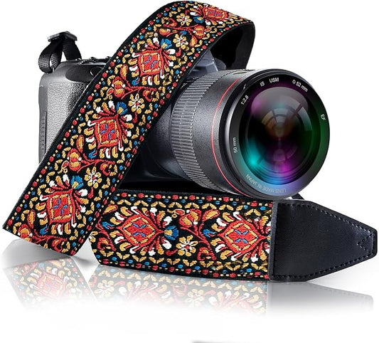 Art Tribute Camera Strap, Vintage Embroidered Neck Shoulder & Crossbody Camera by ArtTribute