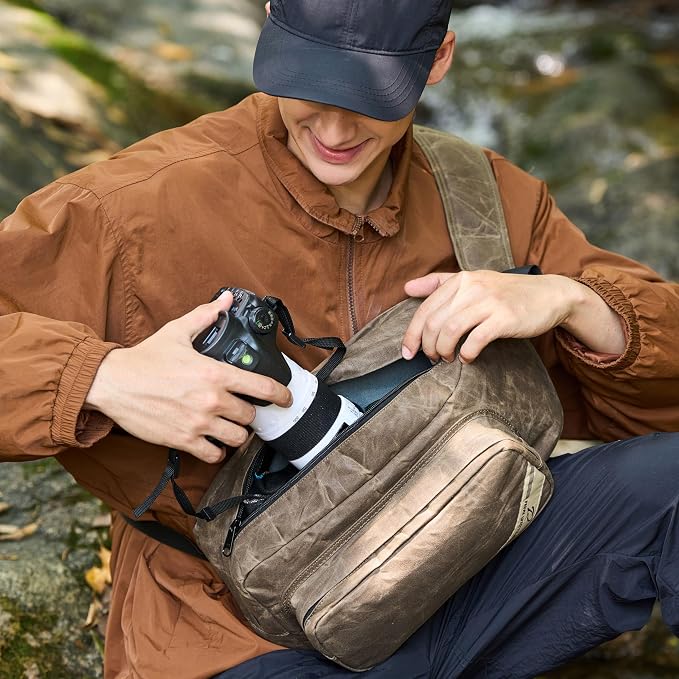 Padwa Lifestyle Dark Brown Crossbody Camera Bag - Image 2