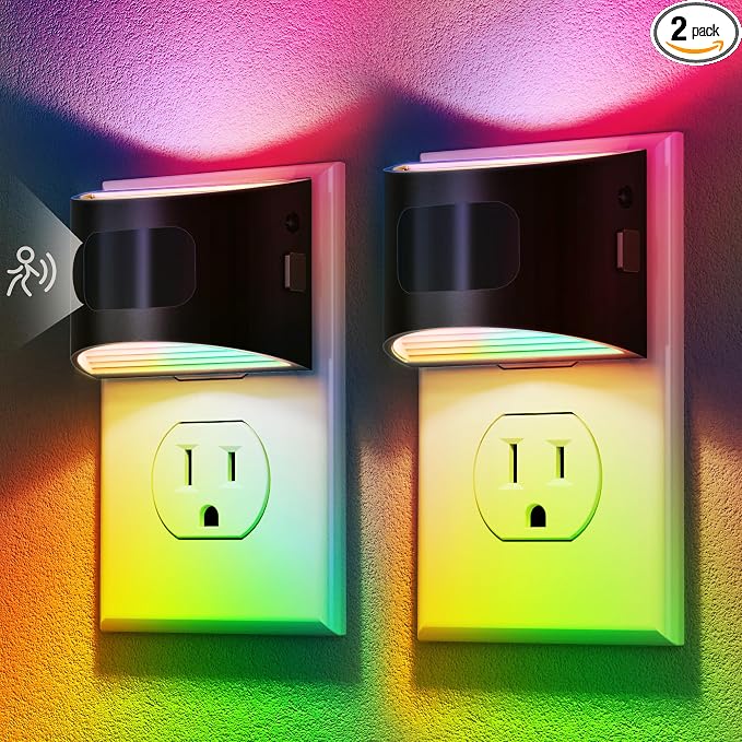 DORESshop LED Night Light, Night Lights Plug into Wall, 8-Color RGB LED by DORESshop