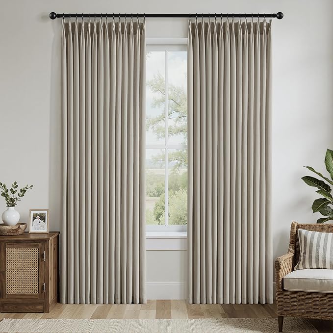 Memory Trained Pinch Pleated Curtains 96 Inches Long, Viral Linen Pinch Pleat - Image 2