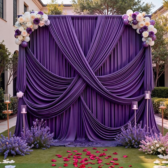50ft x 12ft Purple Backdrop Curtains - Image 8