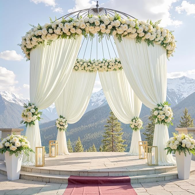 10ft x 15ft Ivory Backdrop Curtains - Image 7