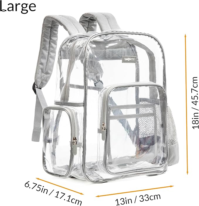 J.CARP Clear Bag Heavy Duty Backpack Durable Transparent See Through Bag - Image 2