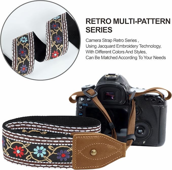 Padwa Lifestyle 2" Wide Classic Crazy Horse Art Cowhide Head Cotton Camera - Image 5